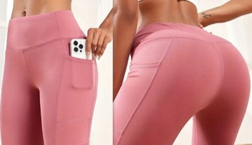 Legginsy SPORTOWE z kieszenią WYSOKI stan fitness L/XL