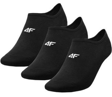 4F skarpetki stopki 3pack bawełniane czarny 43-46