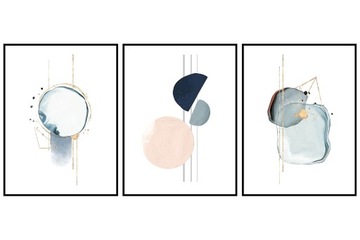 Plakaty 30x40 zestaw 3 abstrakcja geometria wzór