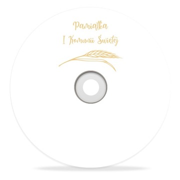 Płyta DVD z nadrukiem PAMIĄTKA PIERWSZEJ KOMUNII ŚWIĘTEJ żyto zboże kłos