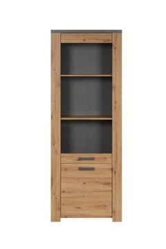 СТЕКЛЯННАЯ ВИТРИНА ПОЛКИ LARA 1D1W 70 СМ ДУБ ARTISAN MATERA MAFMEBLE
