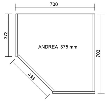 ANDREA 37.5 Шкаф-витрина наклонный угловой, ECCO орех, размер