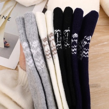 Winter Thick Cashmere Gloves Women Knitted Wa