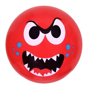 CZERWONA PIŁKA GUMOWA BUŹKA 23 CM EMOJI EMOTKA