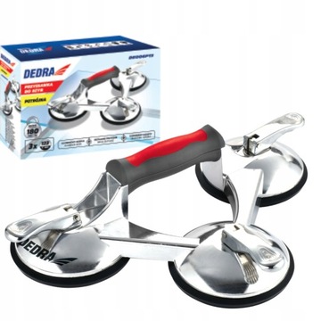 ТРОЙНАЯ ПРИСОСКА DEDRA ДЛЯ ОКОН, ЛИСТОВОЙ ПЛИТКИ ДО 180 КГ DED06P13