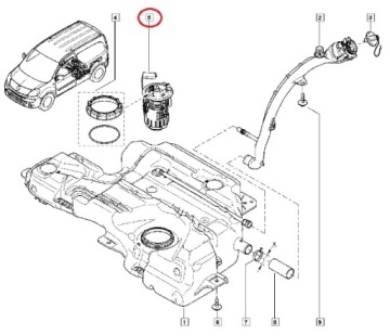 ТОПЛИВНЫЙ НАСОС RENAULT KANGOO II CITAN W415 1.5 DCI