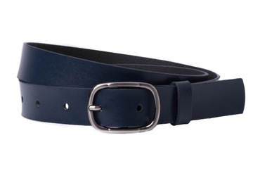 Pasek damski SKÓRZANY do spodni GRANAT 3cm 105| S