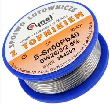 Катушка для пайки 100г 2мм с флюсом CYNEL Sn60Pb40/SW26