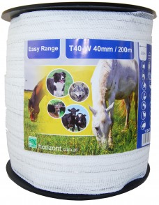Taśma Super Dla Koni Biała 40mm /200M Pastuch