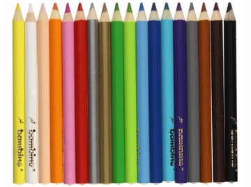 Деревянные мелки с точилкой. 18 цветов. Бамбино