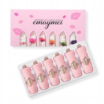 6pcs Lipstick Set Flower Jelly Crystal Clear Lip