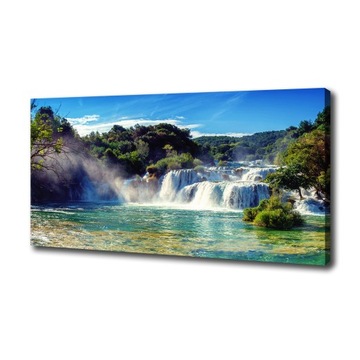 Foto obraz na płótnie Wodospady Krka 100x50 cm