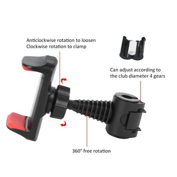 Подставка для мобильного телефона из АБС-пластика, черная клюшка для гольфа, вращение 9D
