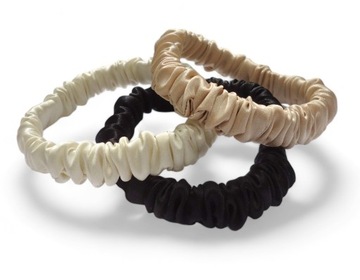 Шелковая резинка для волос SilkLove SKINNY, набор из 3 резинок для волос из 100% шелка