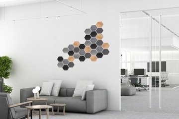 PANELE DEKORACYJNE LAMELE ŚCIENNE HEKSAGON KOLORY