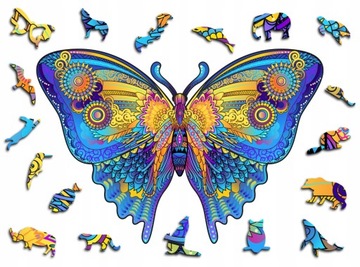 Puzzle Drewniane Premium 3D Układanka dla dorosłych Motyl XXL Zwierzęta