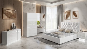 Sypialnia GLAMOUR zestaw szafa 244 komoda push