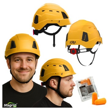 Hełm Przemysłowy Kask Ochronny Wentylowany Roboczy Żółty PROTEKT ATRA 40V