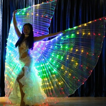 КОСТЮМ БАБОЧКИ КРЫЛЬЯ ФЕИ LED СВЕТЯЩИЙСЯ 145 СМ