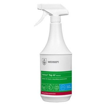 VELOX NEUTRAL PŁYN 1L + SPRYSKIWACZ DEZYNFEKCJA POWIERZCHNI MEDISEPT