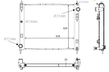 CHLADIČ MOTORU NRF 107230 DN2385 1213077 019M69