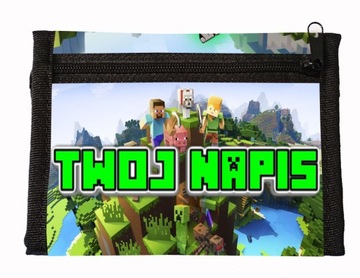 Portfel MINECRAFT Sportowy portfele TWÓJ NAPIS