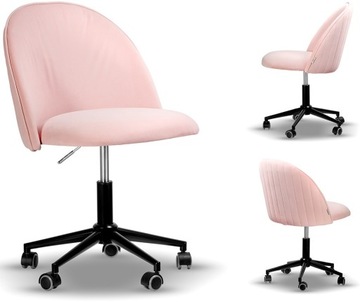 SOUL różowy krzesło obrotowe welur w stylu LOFT