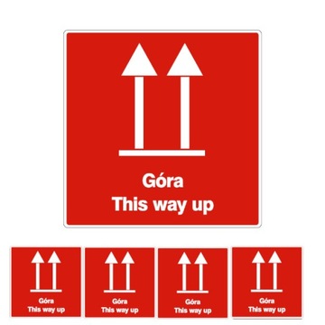 ETYKIETA ETYKIETY SAMOPRZYLEPNE z nadrukiem GÓRA THIS WAY UP 100szt