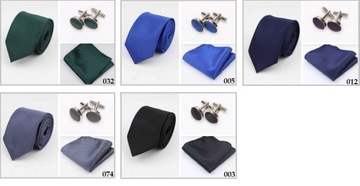 Мужской фиолетовый галстук цвета фуксии + нагрудный платок + запонки