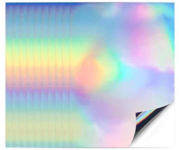 Folia holograficzna a4 10 arkuszy samoprzylepna do druku DIY wielokolorowa