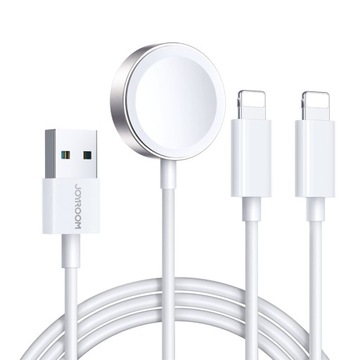 JOYROOM 3w1 ŁADOWARKA MAGNETYCZNA DO APPLE WATCH 2xKABEL DO IPHONE 1,2m