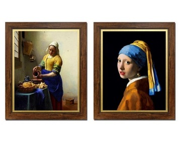 OBRAZ JAN VERMEER MLECZARKA + DZIEWCZYNA Z PERŁĄ