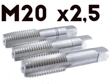 GWINTOWNIK RĘCZNY M20 x2,5mm HSS ZESTAW 3szt