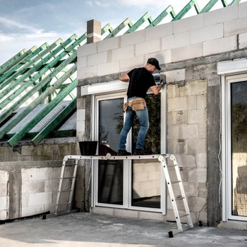 DRABINA ALUMINIOWA PRZEGUBOWA 4x4 ROZKŁADANA PRZYSTAWNA PODEST 150kg