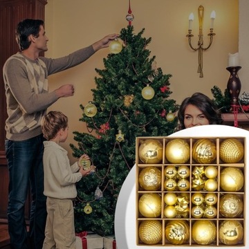 НАБОР РОЖДЕСТВЕНСКИХ ШАРОВ ДЛЯ ЕЛКИ XXL 44 шт.