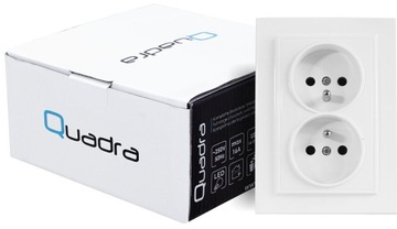 РОЗЕТКА QUADRA ДВОЙНАЯ С ЗАЗЕМЛЕНИЕМ