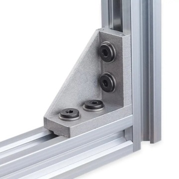 Разъем — угол 90 градусов, одинарный серебристый V-образный паз