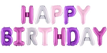 BALON FOLIOWY NAPIS HAPPY BIRTHDAY-340x35cm-7175