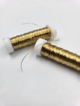 Проволока декоративная золотая, 2 шт., 30 м, катушка металлическая.