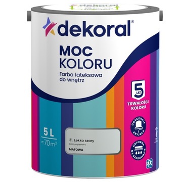 Dekoral MOC KOLORU Farba lateksowa do wnętrz lekko szary 5l
