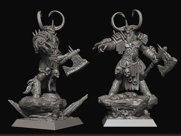 Beastmen Warlord — Миниатюры-близнецы Ворона — 3D-печать