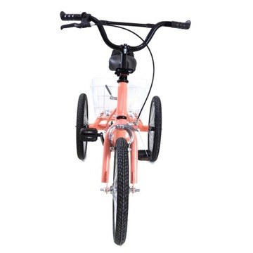 Детский трехколесный велосипед 16 дюймов с корзиной, оранжевый, 50 кг, 7–10 лет