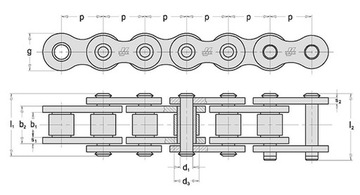Цепь роликовая 1 ряд 05Б-1 (8мм) СН