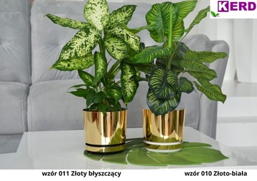 Большой цветочный горшок 26 Shiny GOLD, черный, металлик, элегантный GLAMOUR