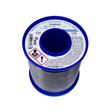 2mm 1kg 1000g Sn60Pb40 cyna z topnikiem Cynel