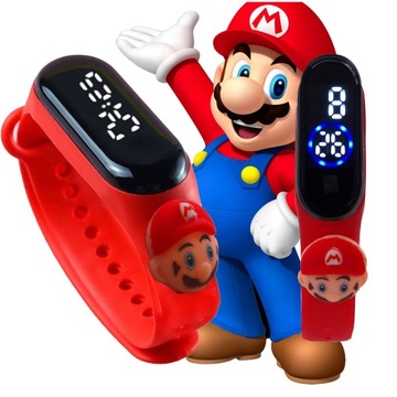 LED HODINKY SUPER MARIO DETSKÉ DIGITÁLNE FAREBNÉ HRDINSKÝ PRÍZVUK