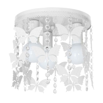 LAMPA SUFITOWA LED DZIECIĘCA MOTYLKI POKÓJ DZIEWCZYNKI BIAŁA KRYSZTAŁKI