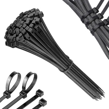 OPASKI ZACISKOWE KABLOWE 300x4,7MM NYLON BLACK 50X
