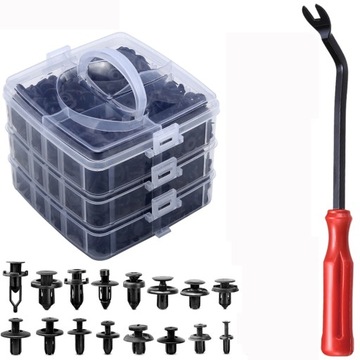 НАБОР ЗАЖИМОВ, ШПИЛЬКОВ, АВТОМОБИЛЬНЫХ ЗАЖИМОВ ДЛЯ ОБИВКИ АВТОМОБИЛЯ 625 + СЪЕМНИК