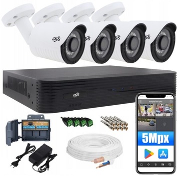 ZESTAW DO MONITORINGU 4 KAMERY ZEWNĘTRZNE 5MPX IR